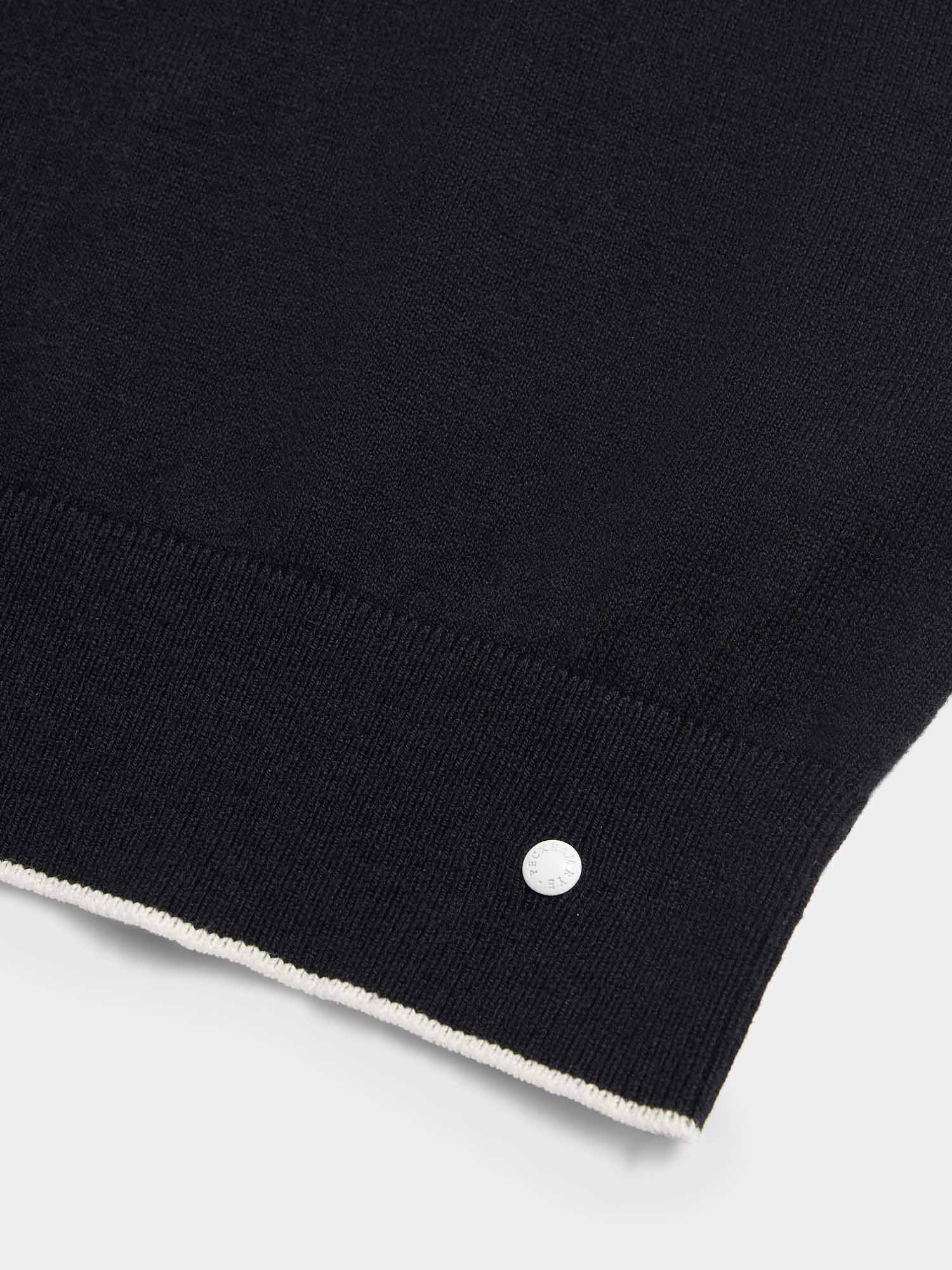 Jersey Knit Polo Shirt in Black