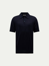 Jersey Knit Polo Shirt in Dark Sapphire Navy
