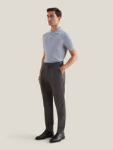 Jersey Knit Polo Shirt in Blue Blizzard