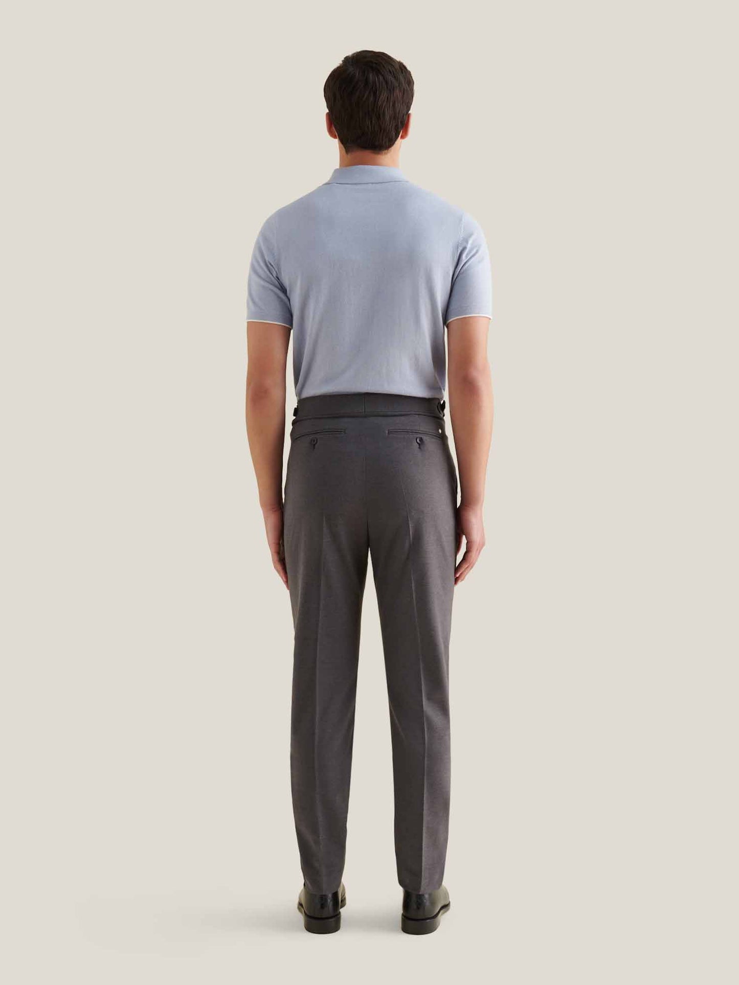 Jersey Knit Polo Shirt in Blue Blizzard