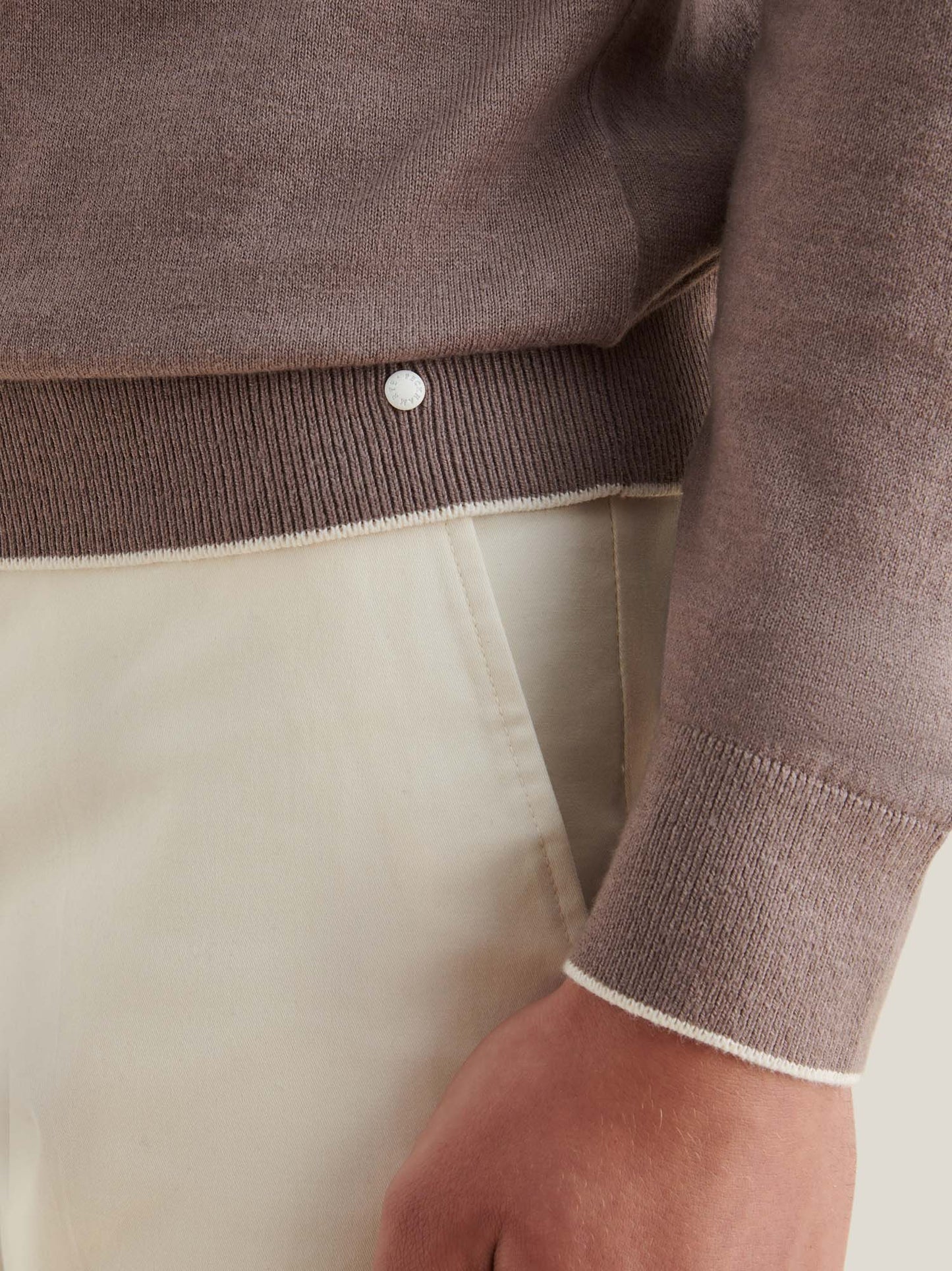 Jersey Knit Long Sleeve Polo Shirt in Iron