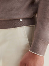 Jersey Knit Long Sleeve Polo Shirt in Iron