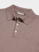 Jersey Knit Long Sleeve Polo Shirt in Iron