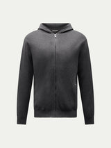 Milano Knit Zip Hoodie in Charcoal Grey