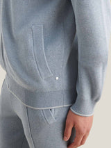 Milano Knit Zip Hoodie in Blue Blizzard