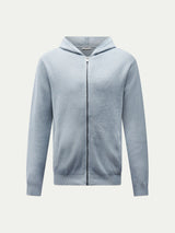 Milano Knit Zip Hoodie in Blue Blizzard