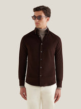 Micro Cord Button-Down Shirt in Java