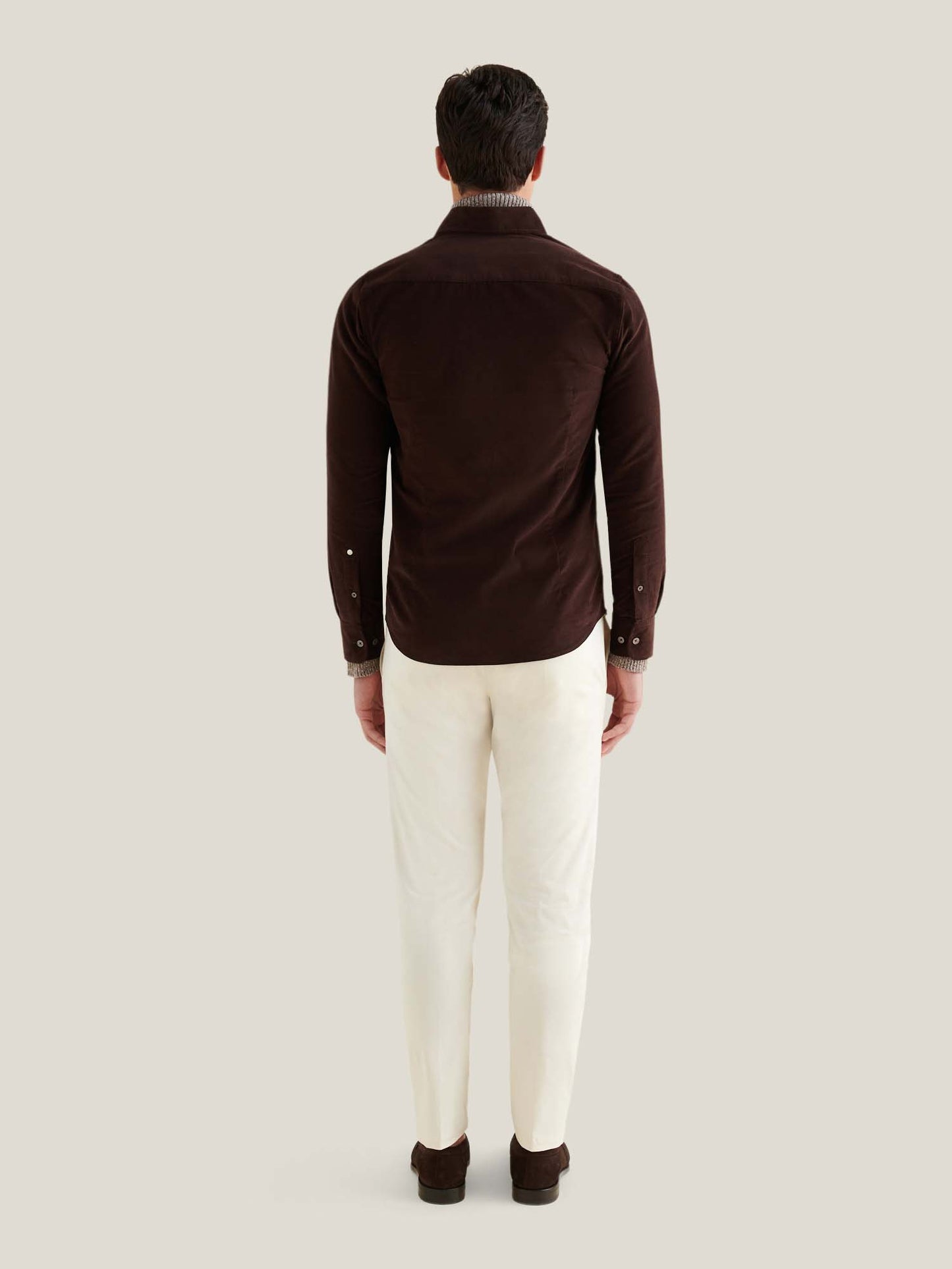 Micro Cord Button-Down Shirt in Java