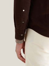 Micro Cord Button-Down Shirt in Java