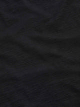 Slub Jersey Long Sleeve Polo Shirt in Black