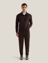 Jersey Interlock Zip Funnel Sweat in Java