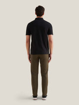 Slub Jersey Polo Shirt in Black