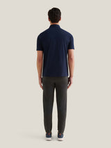 Slub Jersey Polo Shirt in Dark Sapphire Navy