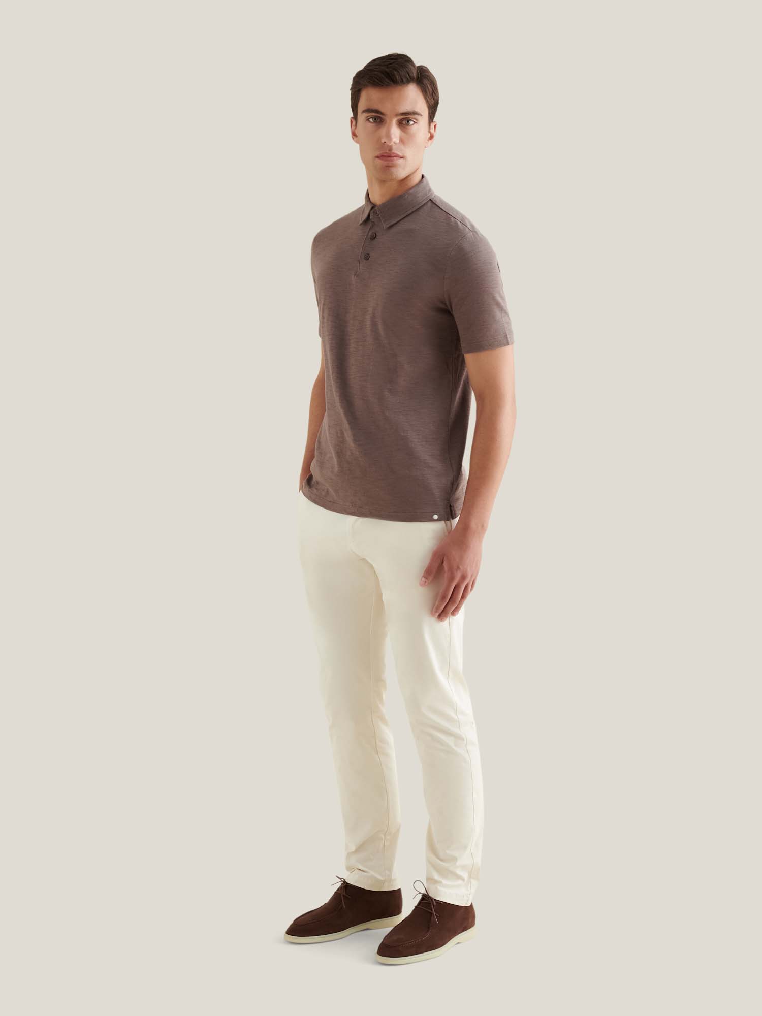 Slub Jersey Polo Shirt in Iron