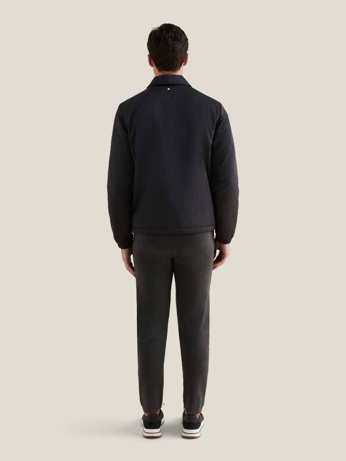 Light Padded Collar Bomber Jacket in Black