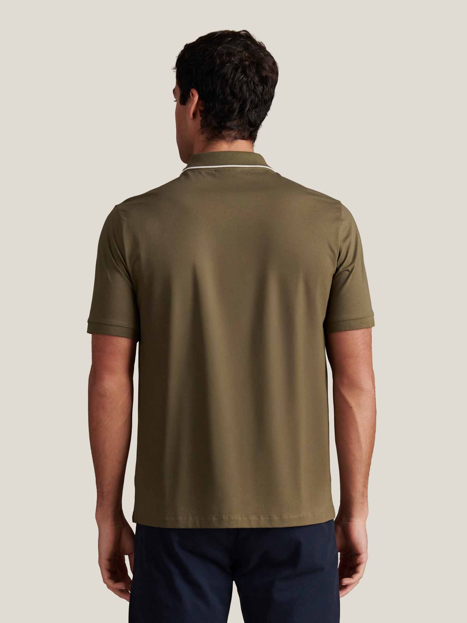 Mercerised Cotton Tipped Polo Shirt Sea Turtle