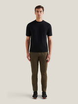Double Layer Mercerised Cotton T-Shirt Black