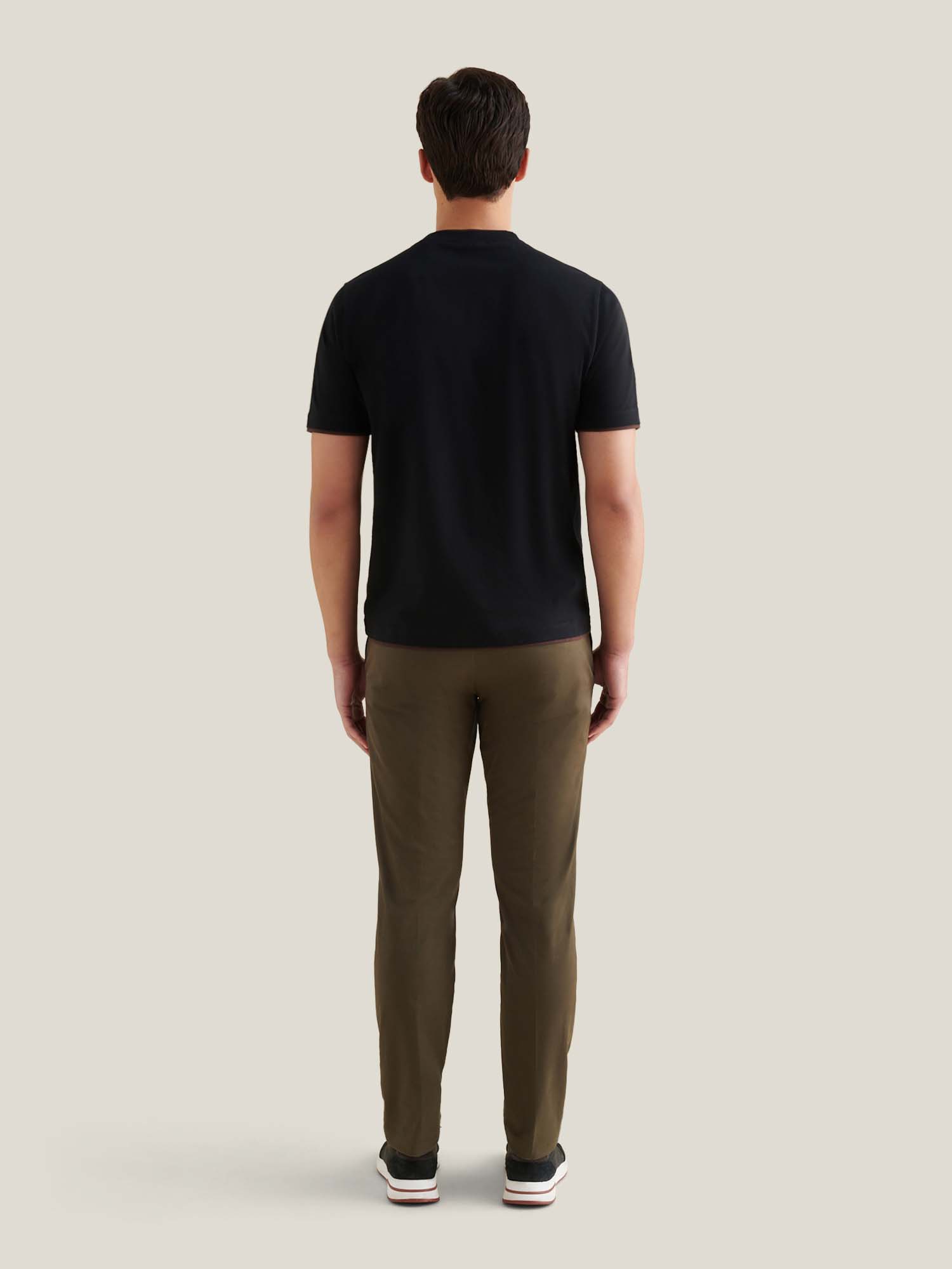 Double Layer Mercerised Cotton T-Shirt Black