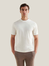 Double Layer Mercerised Cotton T-Shirt Egret