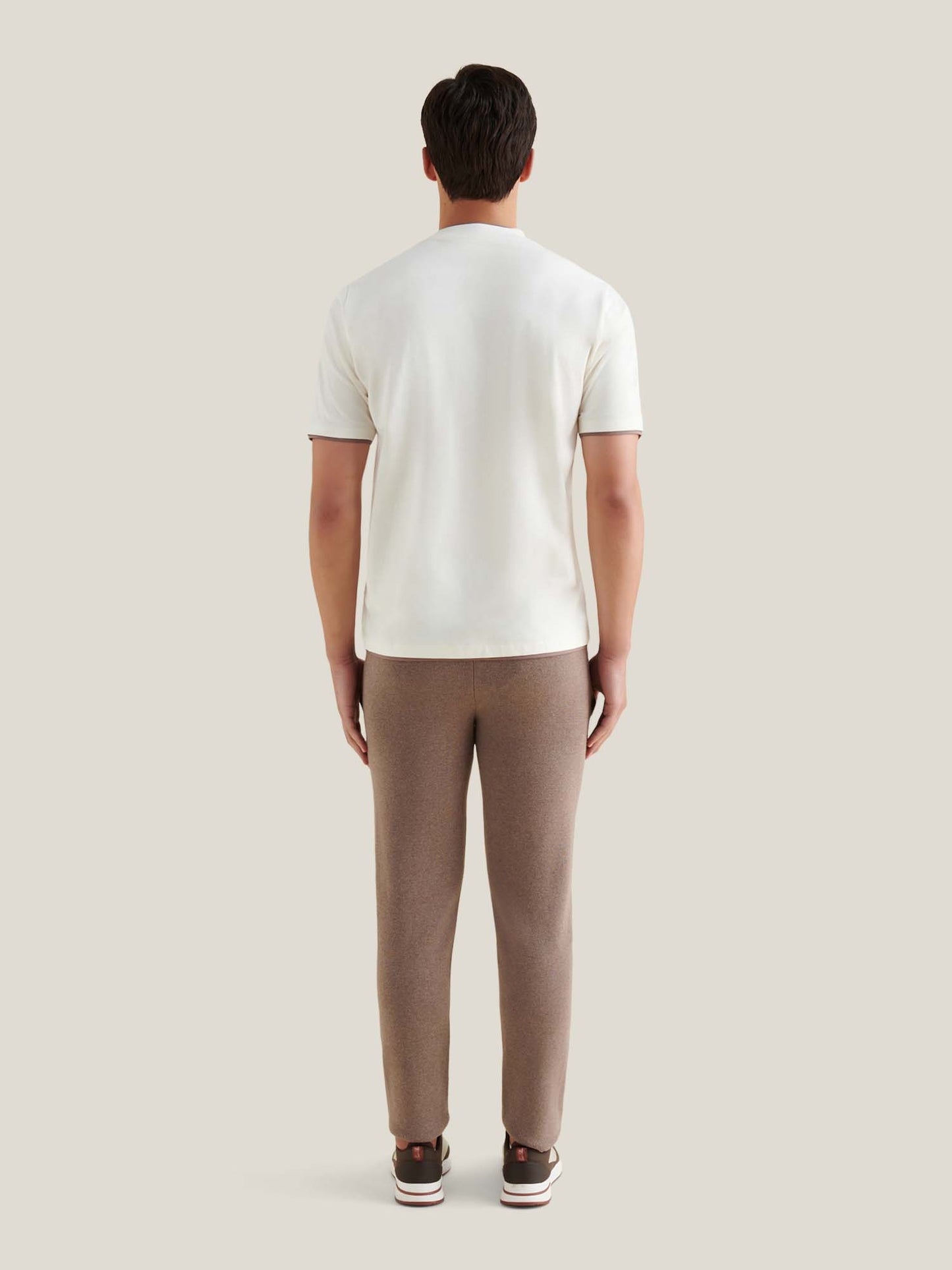 Double Layer Mercerised Cotton T-Shirt Egret