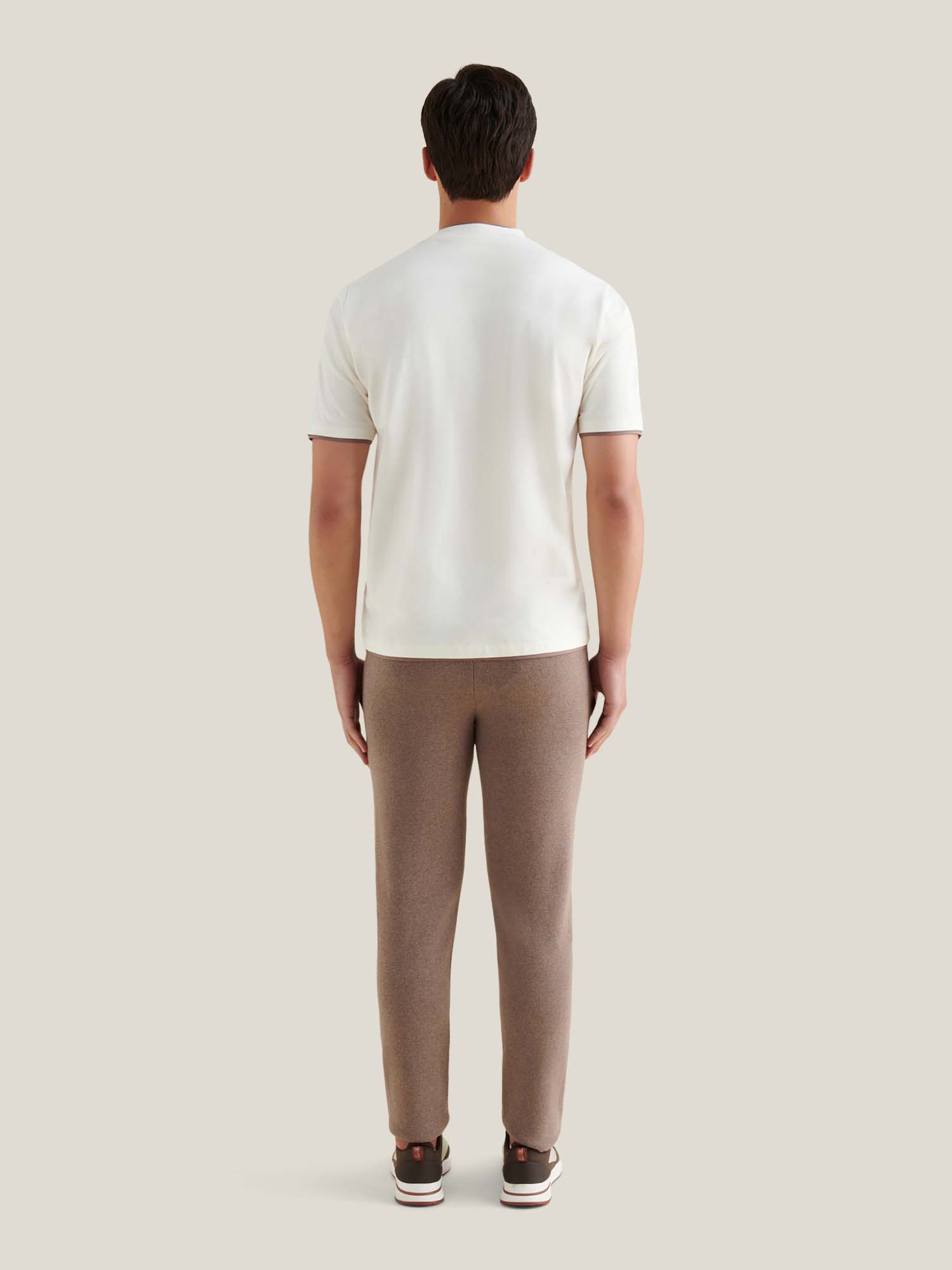 Double Layer Mercerised Cotton T-Shirt Egret