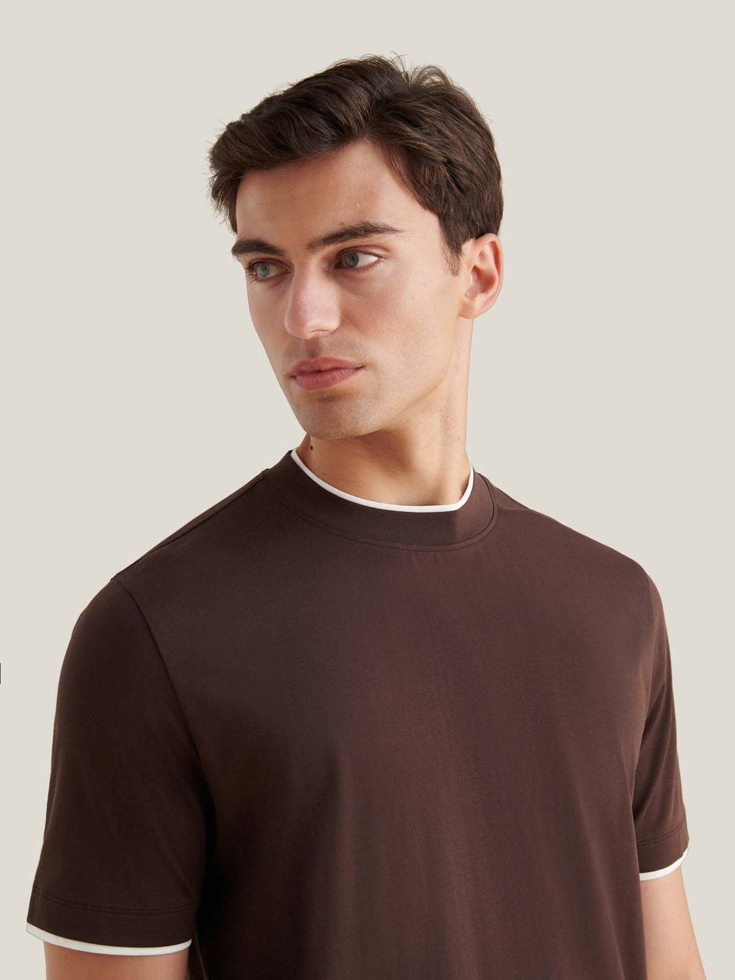 Double Layer Mercerised Cotton T-Shirt Java