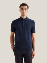 Mercerised Cotton Polo Shirt Dark Sapphire Navy