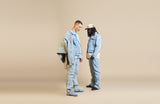 Villager Blue Grid Denim Set