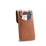 Handmade Leather Mobile Phone Pouch Plus - Chestnut