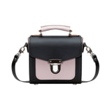 Handmade Leather Sugarcube Handbag - Rose Truffle