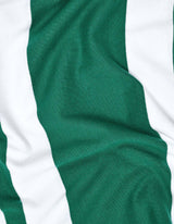 British Green & White Relaxed Fit Striped Rugby Shirt