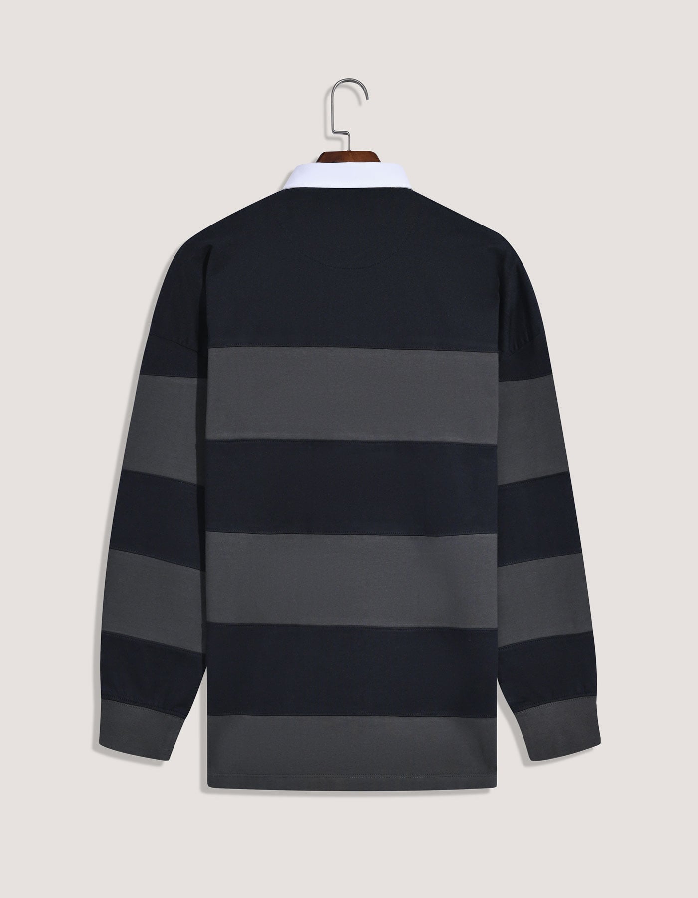 Black Striped Oversized Rugby Shirt