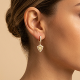 Radiant Shield Pavé Drop Earrings