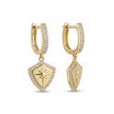 Radiant Shield Pavé Drop Earrings