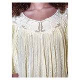 Original 1970's Vintage Cheesecloth Yellow Dress UK 8 - 12