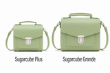 Handmade Leather Sugarcube Handbag - Sage Green
