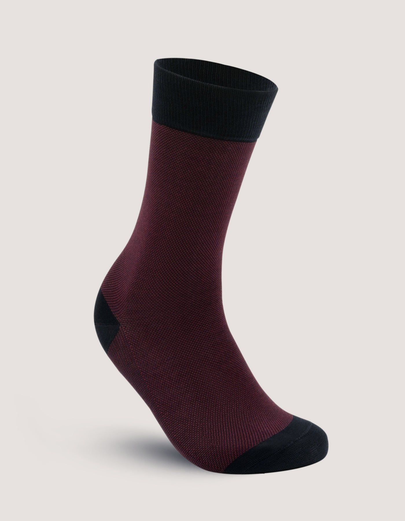Maroon Birds Eye Cotton Socks