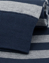 Navy and Grey Block Stripe Socks