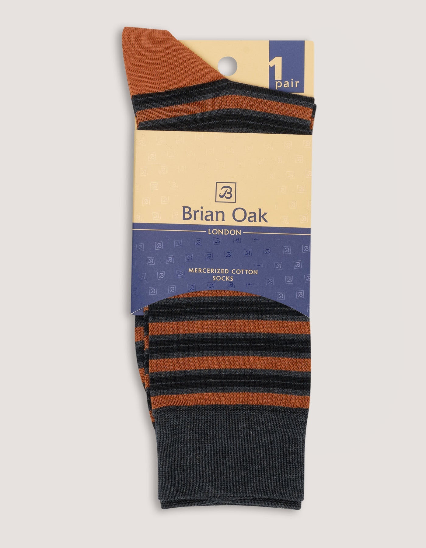 Rust Striped Cotton Socks