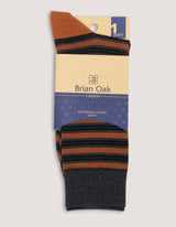 Rust Striped Cotton Socks