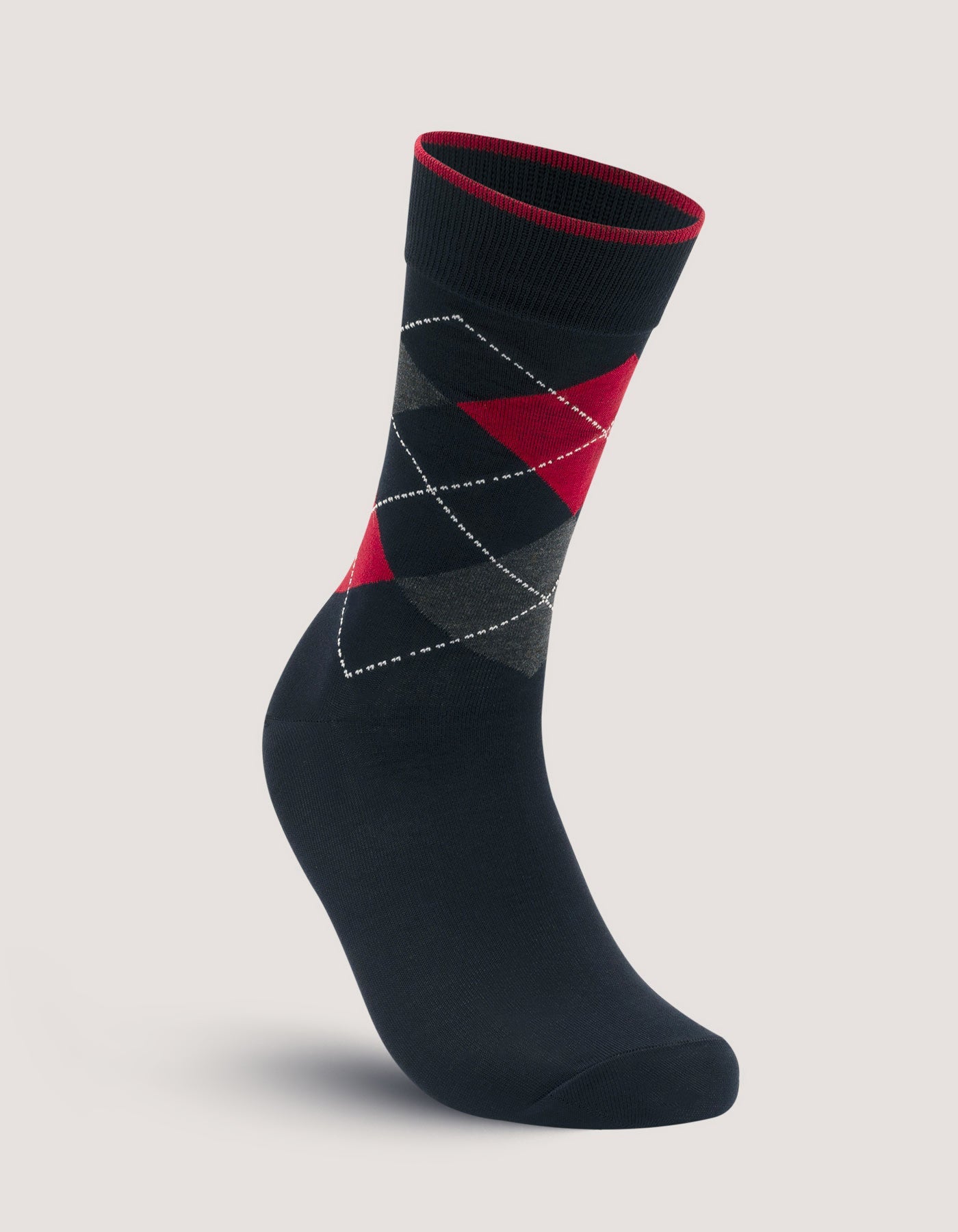 Premium Red and Black Argyle Socks