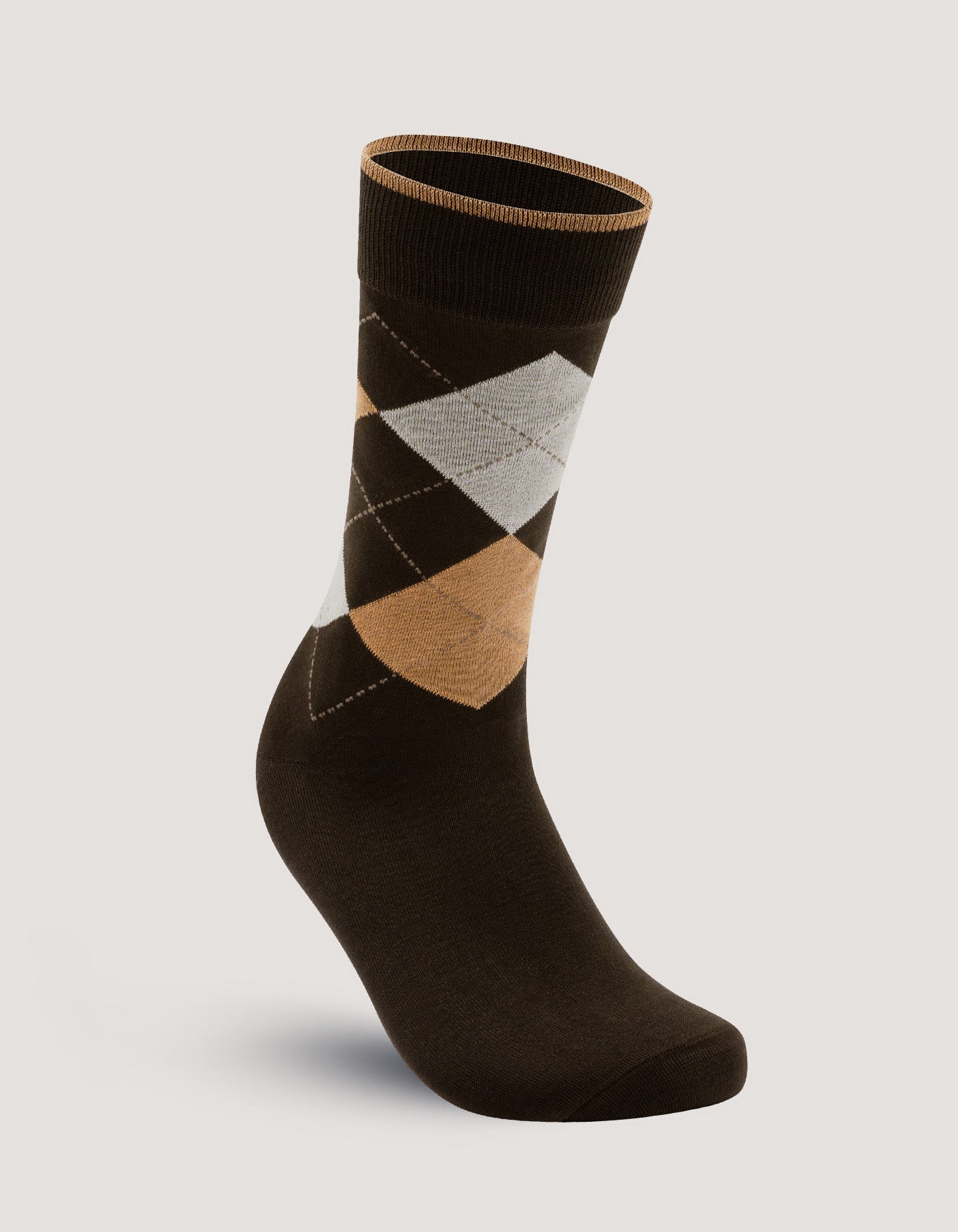 Two Tone Bronze Argyle Cotton Socks