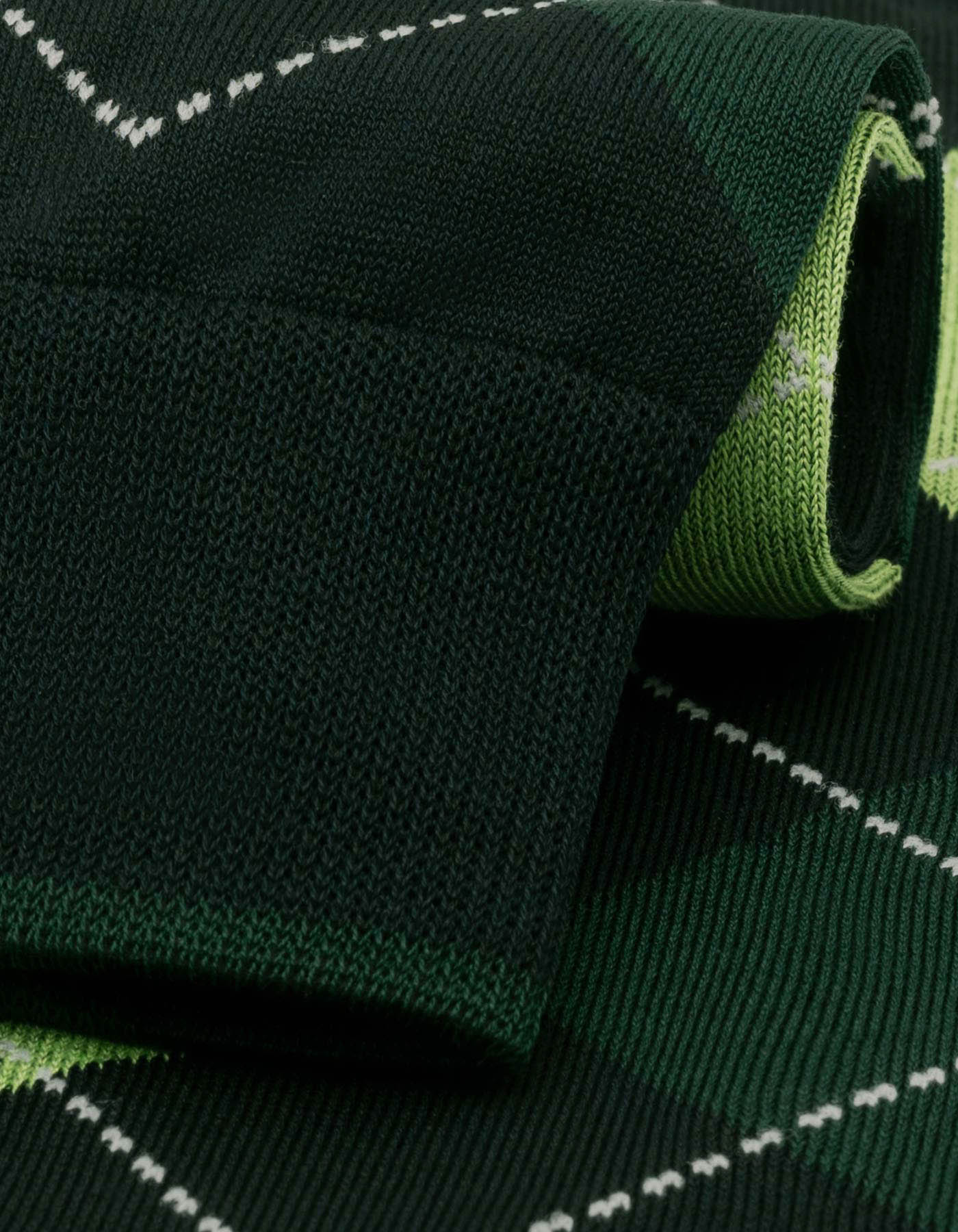 Green Argyle Cotton Socks