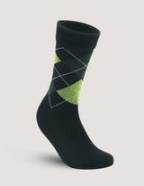 Green Argyle Cotton Socks