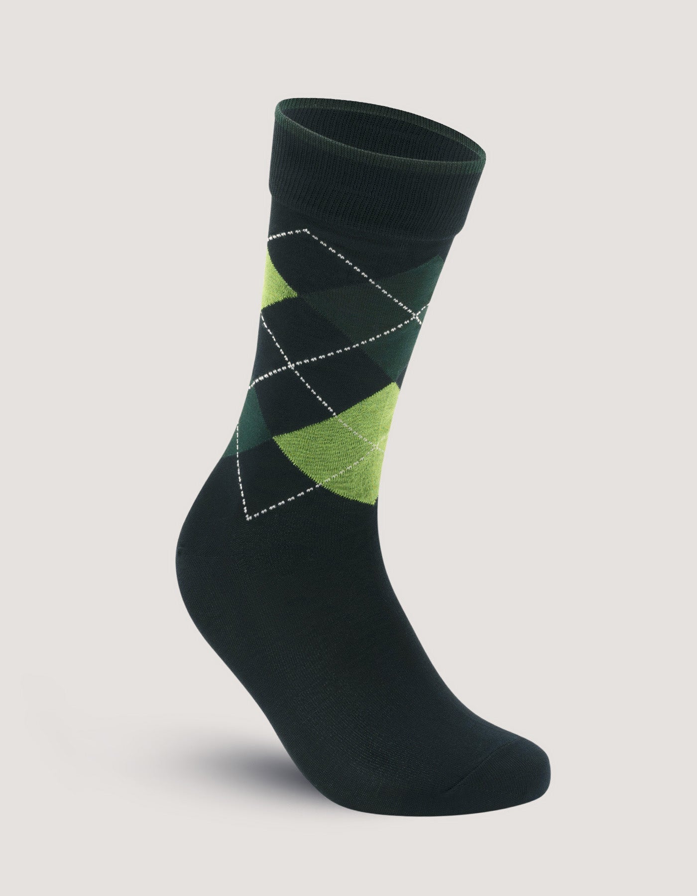 Green Argyle Cotton Socks