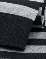 Black Block Stripe Cotton Socks