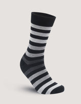 Black Block Stripe Cotton Socks