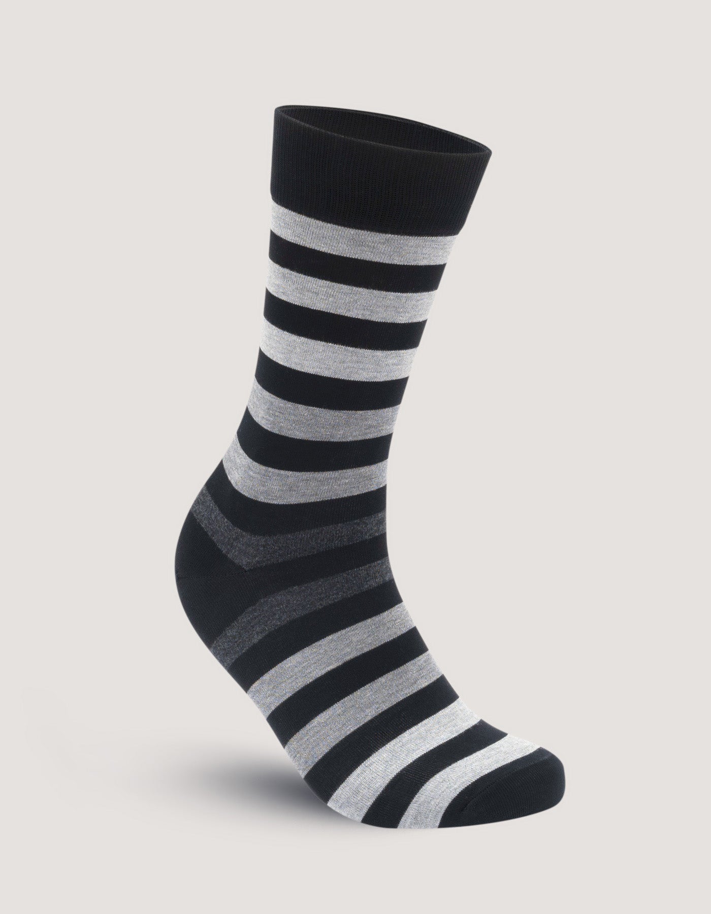 Black Block Stripe Cotton Socks