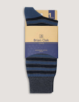 Navy Striped Luxury Cotton Socks