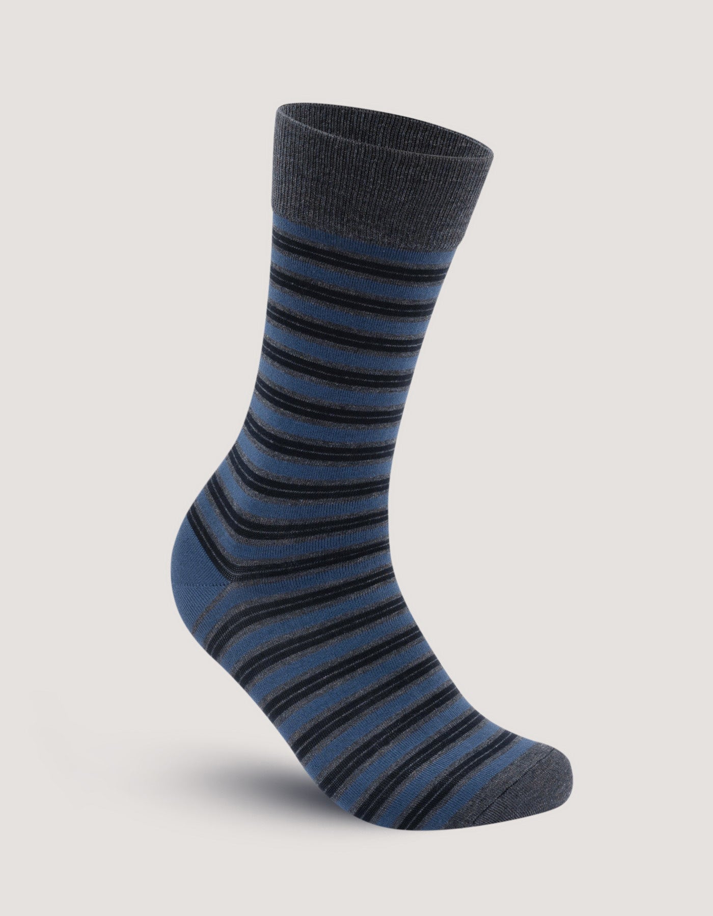 Navy Striped Luxury Cotton Socks
